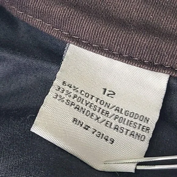 One 5 One Womens Size 12 Authentic Denim Brown Stretch Pants - Picture 2 of 12